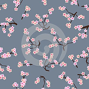 Seamless pattern with spring flowers. photo